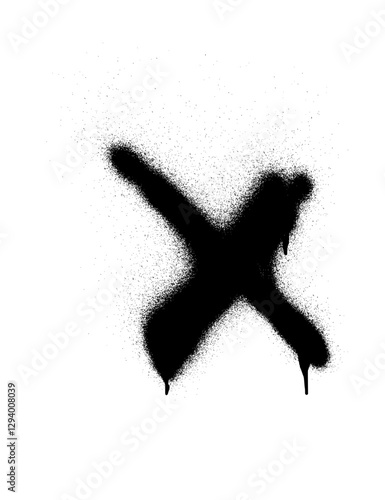 X Cross Spray Paint Stroke Vector