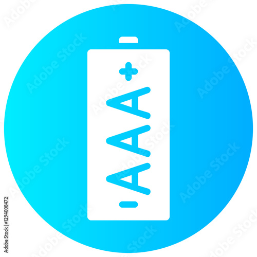 aaa battery vector round glyph icon