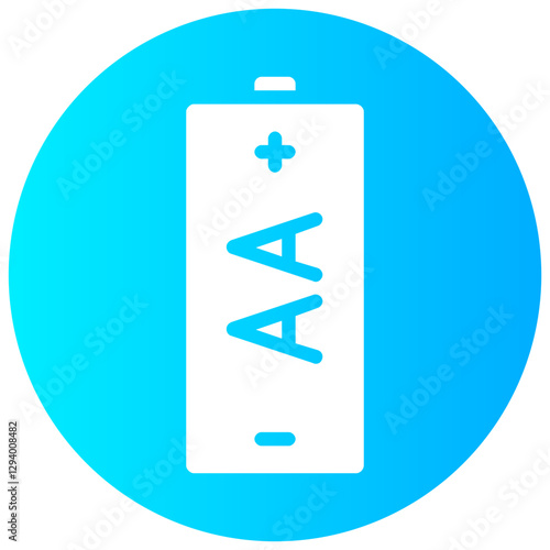 aa battery vector round glyph icon
