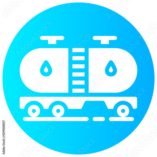 oil tanker vector round glyph icon
