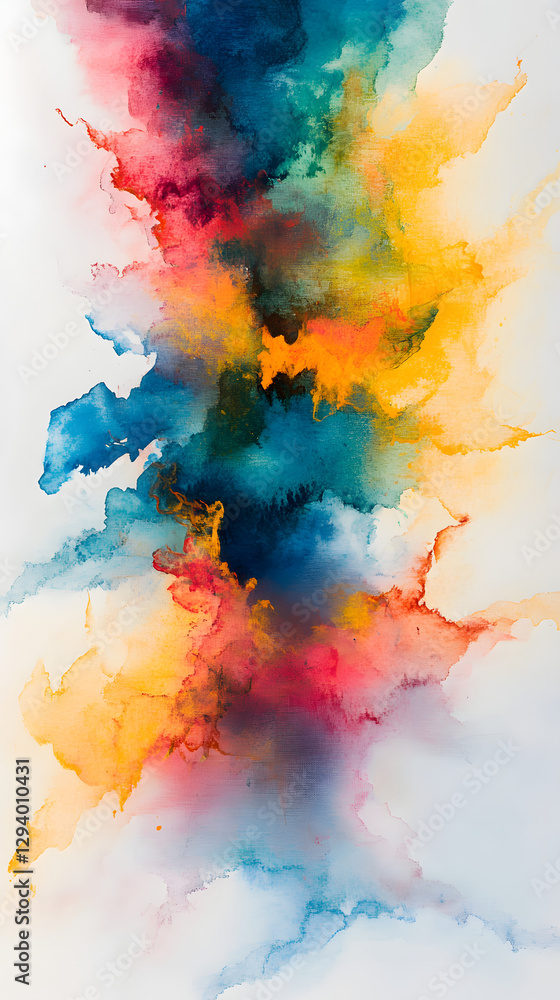 Obraz premium Abstract watercolor background with vibrant colors 