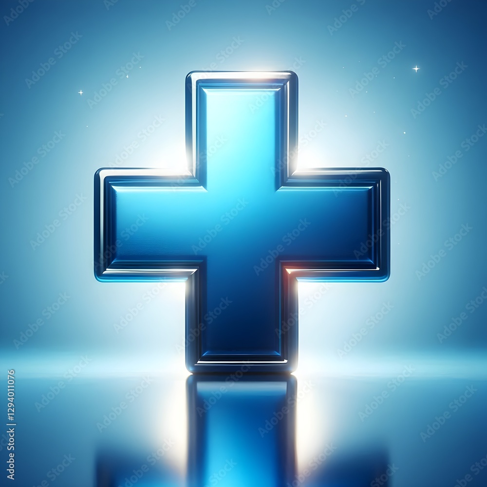 Obraz premium cross on blue background