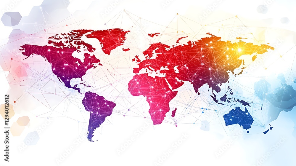 Fototapeta premium Global network connection map