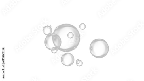 Png Glossy transparent soap bubble floating in the air, reflecting light. Delicate round sphere with a crystal-clear liquid drop effect. Shiny and clean water element, softly flying in a weightless