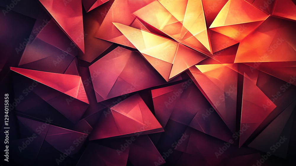 Obraz premium Abstract Geometric Shapes in Vibrant Colors .red background