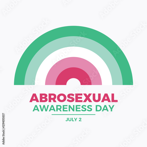 Abrosexual Awareness Day poster vector illustration. Abrosexual pride flag rainbow shape icon vector. LGBT abrosexual graphic design element. Template for background, banner, card. 2 July