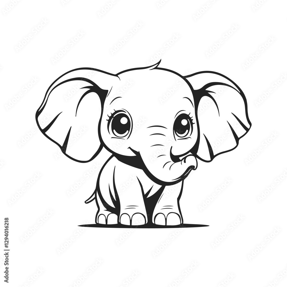 Obraz premium Happy Baby Elephant Character
