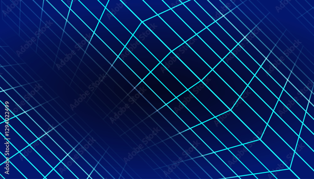 Retro futuristic neon grid background with glowing blue lines. 80s cyber aesthetic, perfect for technology, gaming, and digital desig Retro futuristic neon grid background with glowing blue lines. 80s cyber aesthetic, perfect for technology, gaming, and digital desig