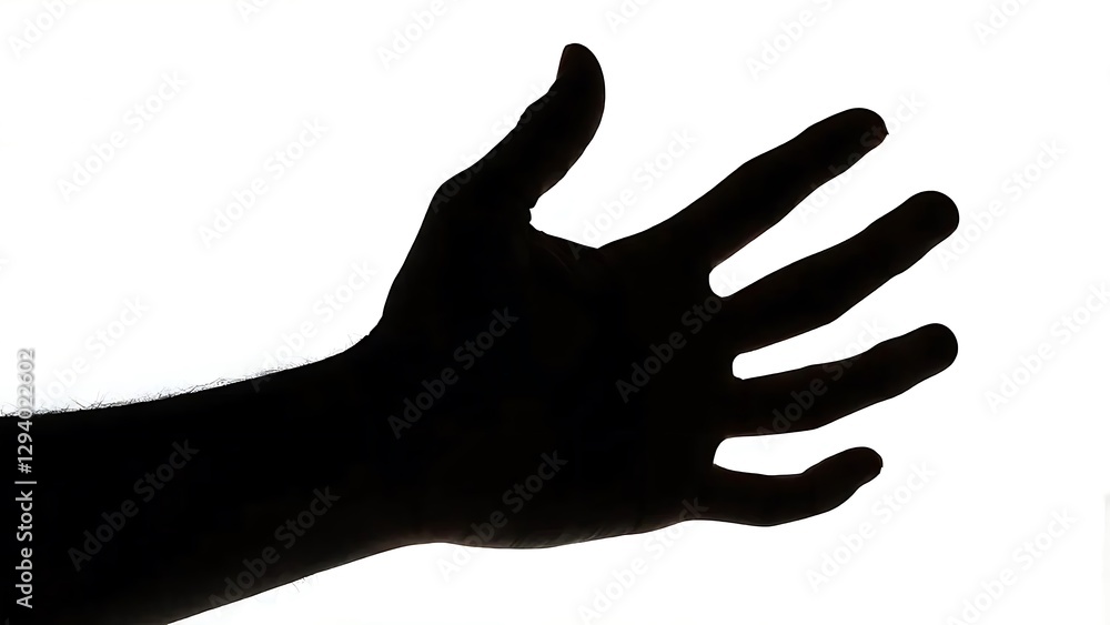 Silhouette of a Hand: Open Palm Gesture Silhouette of a Hand: Open Palm Gesture