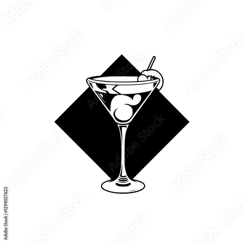 Cocktail party celebration:
**Modern art**
Minimalist cocktail glass in a cocktail glass with an image of a drink.
Black.
**Modern Art**
Aesthetic feel of a drink, using a black and
traditional Martin