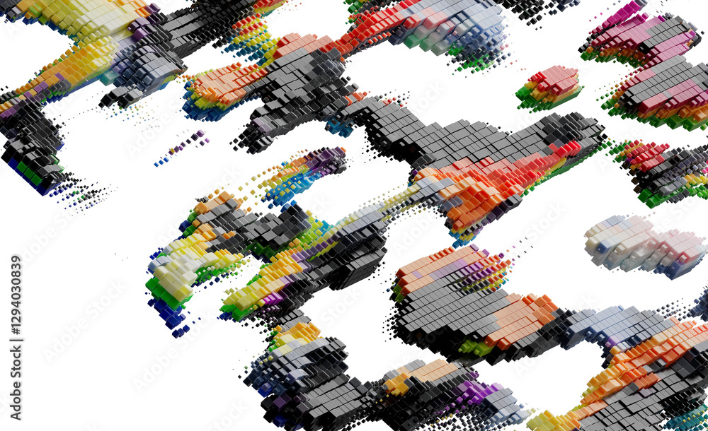 Naklejka premium Abstract 3D Colorful Cube Blocks Background Texture