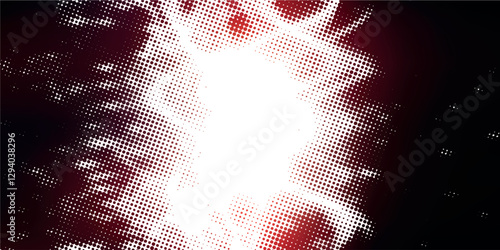 Abstract halftone flowing wavy gradient dots shape isolated on transparent background.