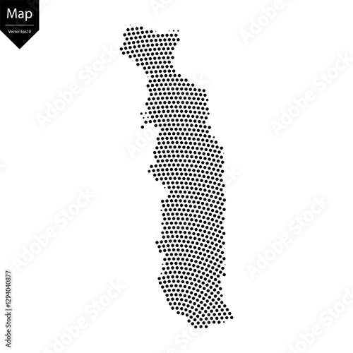 Abstract image Togo map from point Black on a white background. Vector illustration eps 10.	
