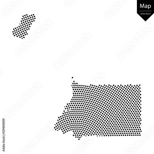 Abstract image Equatorial Guinea map from point Black on a white background. Vector illustration eps 10.	
