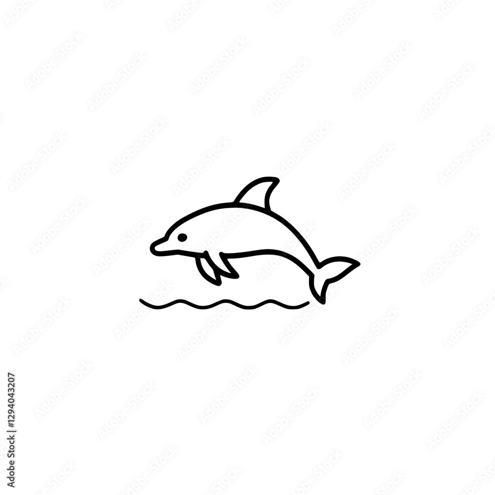 Minimalist dolphin jumping out of the water Minimalist dolphin jumping out of the water
