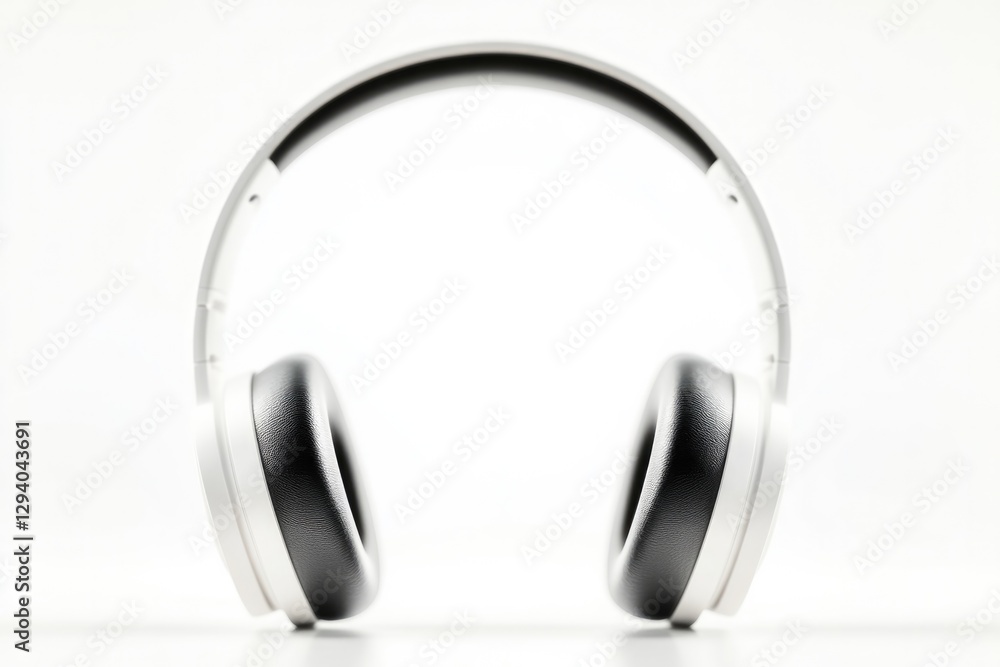 Sleek headphones showcase modern design with smooth contours and Sleek headphones showcase modern design with smooth contours and