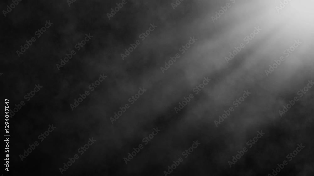 Loopable Atmospheric Background - Dramatic Light Rays in Abstract Composition of Light Beams Cutting Through Dark Smoke, Creating a Mystical or Theatrical Effect