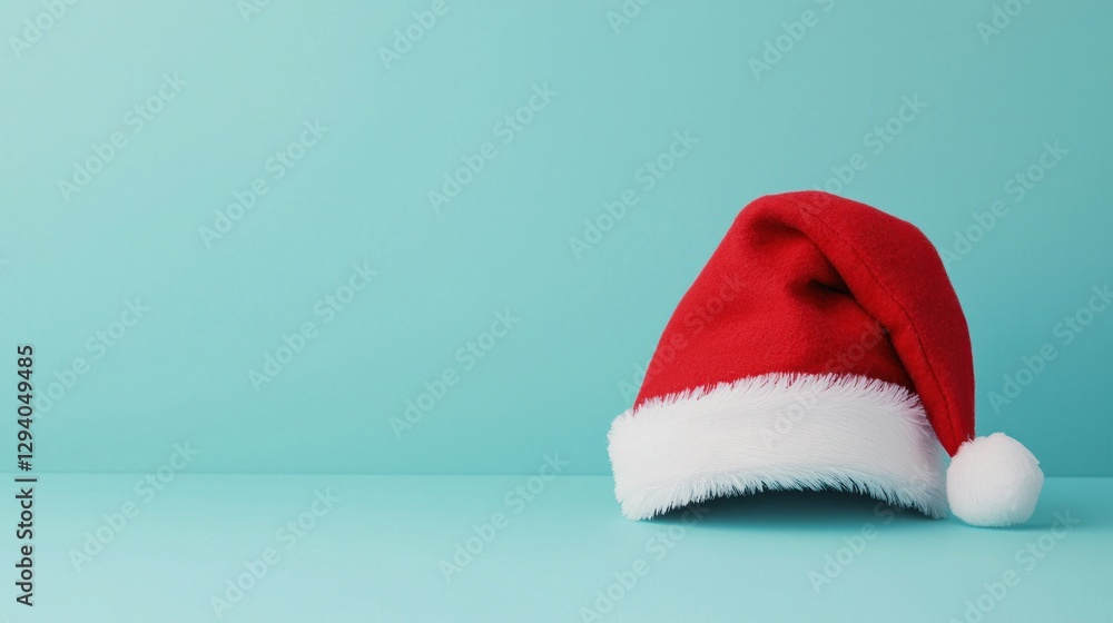 Festive santa hat mockup holiday decor studio setting bright environment creative viewpoint fun concept for marketing Festive santa hat mockup holiday decor studio setting bright environment creative viewpoint fun concept for marketing
