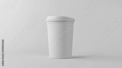 Wallpaper Mural Minimalist plastic waste bin with a simple curved design, isolated on white Torontodigital.ca