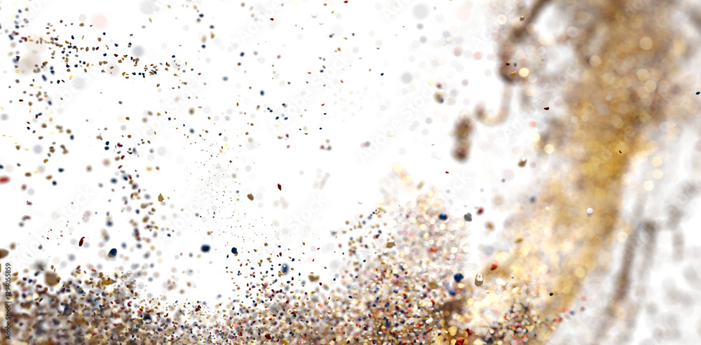 Sparkling gold glitter particles burst. Festive background. Sparkling gold glitter particles burst. Festive background.