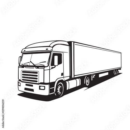 Transportation truck logo vector design creative trailer shape illustration.