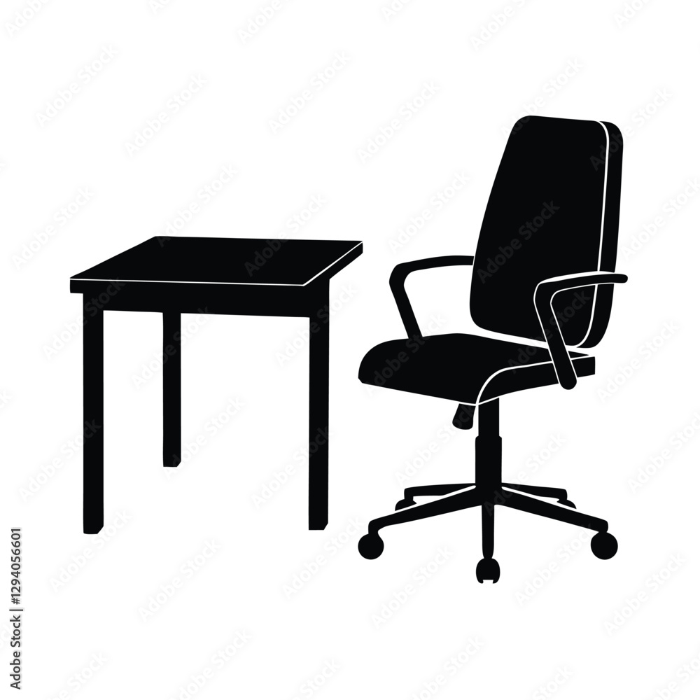 Fototapeta premium Stylish office chair with desk image promoting efficient work environment and comfort