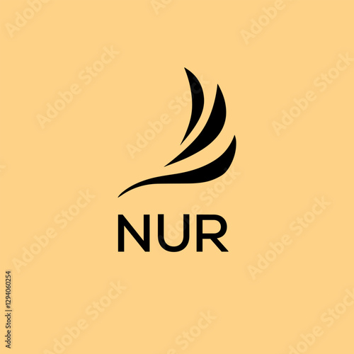 NUR Letter Initial Logo Design Template Vector Illustration