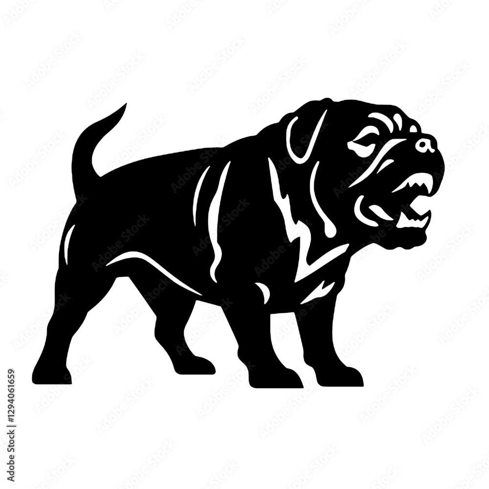 Obraz premium black and white English bulldog
