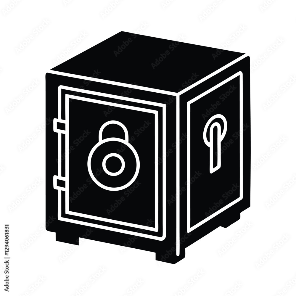 Modern safe vault with lock icon offering secure protection for assets Modern safe vault with lock icon offering secure protection for assets