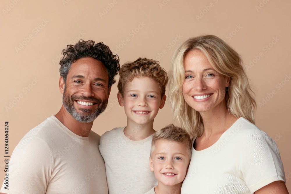 serene mother day family portrait with diverse ages and races against soft background serene mother day family portrait with diverse ages and races against soft background