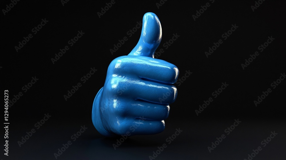 Blue hand gesture in 3D computer illustration for presentations and designs Blue hand gesture in 3D computer illustration for presentations and designs