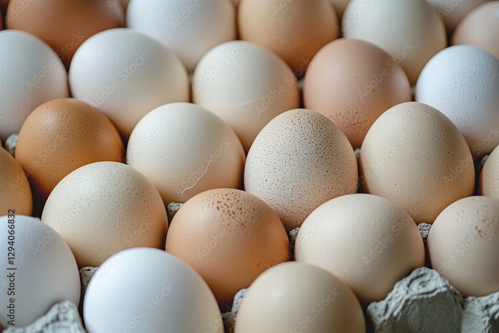 Close Up of Assorted Eggs in a Carton Close Up of Assorted Eggs in a Carton