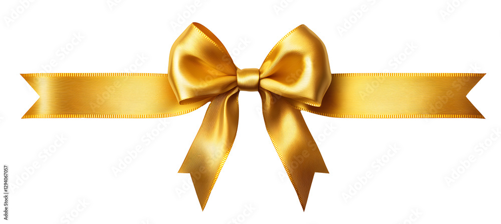 Elegant Golden Bow and Satin Ribbon Isolated on transparent Background Elegant Golden Bow and Satin Ribbon Isolated on transparent Background
