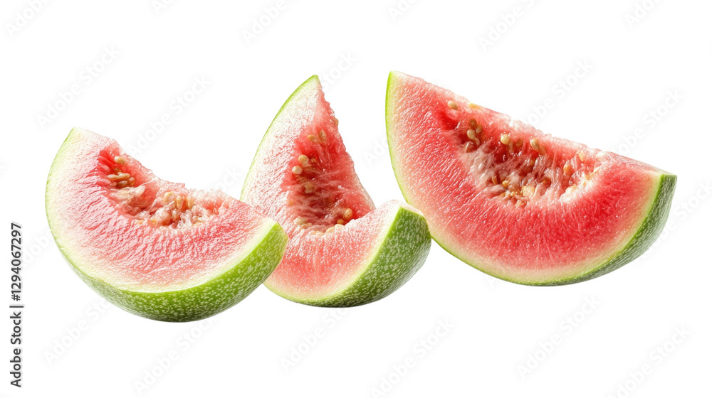 Fresh watermelon slices isolated on transparent background, PNG Fresh watermelon slices isolated on transparent background, PNG