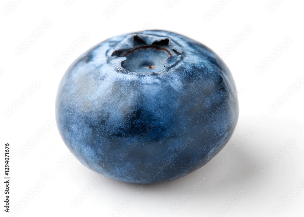 Close-up of a single blueberry berry on a white background Close-up of a single blueberry berry on a white background