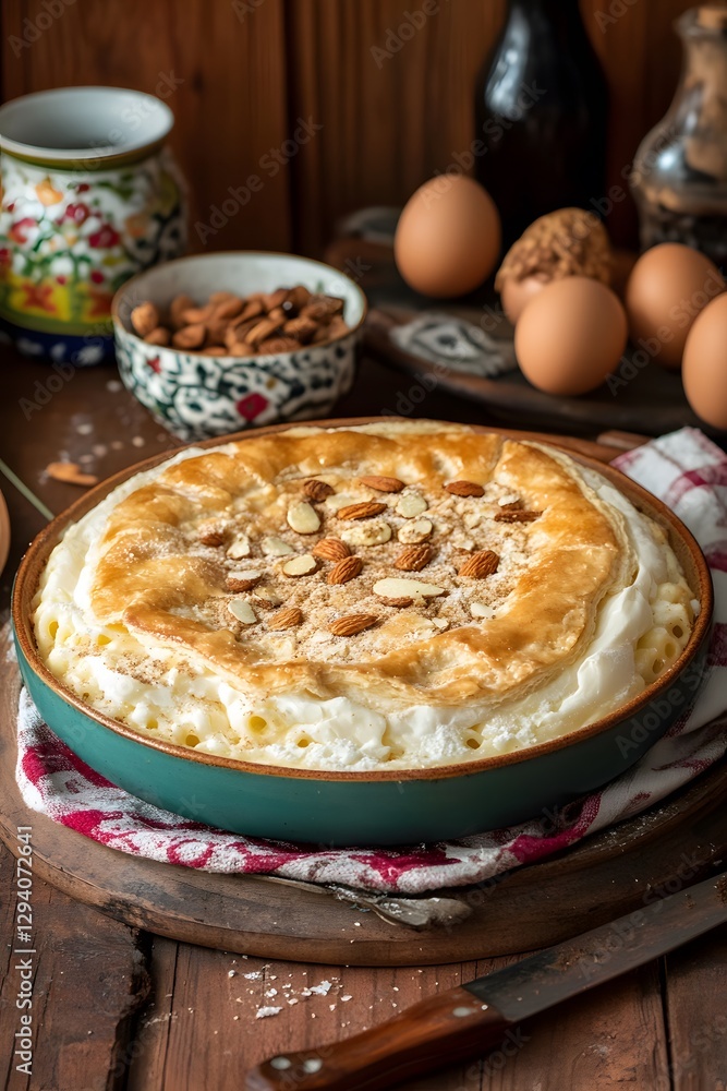 Delicious Creamy Pasta Bake with Puff Pastry and Almonds Delicious Creamy Pasta Bake with Puff Pastry and Almonds