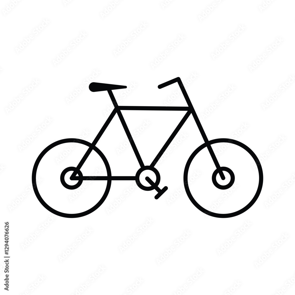 Simple bicycle line icon design isolated on a white background Simple bicycle line icon design isolated on a white background