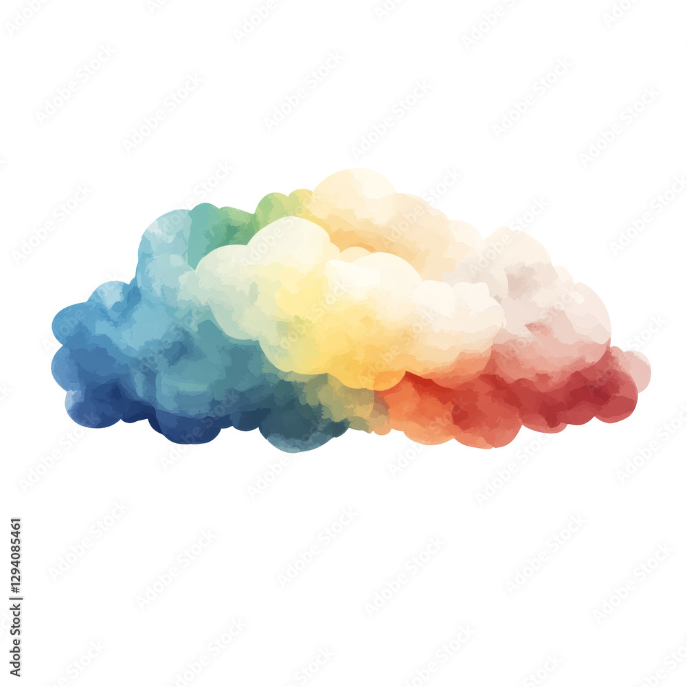 vibrant cloud with rainbow of colors, blending beautifully in dreamy style vibrant cloud with rainbow of colors, blending beautifully in dreamy style