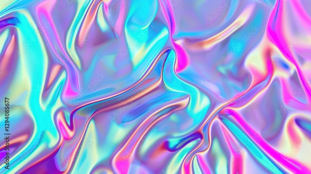 Fototapeta premium Iridescent neon background. Holographic Abstract soft pastel colors backdrop. Hologram Foil Aesthetic. Trendy vaporwave creative gradient