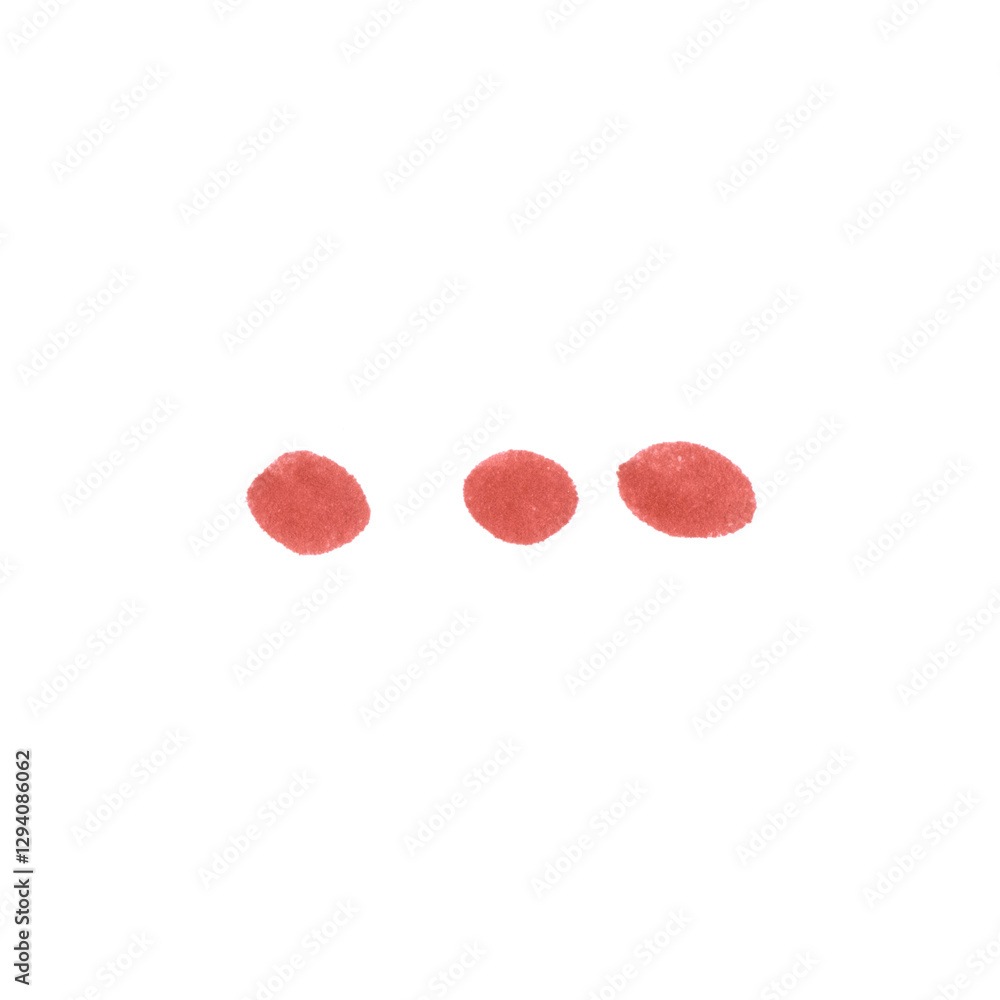 Ellipsis Symbol, hand-drawn marker glyph with red color on transparent Background Ellipsis Symbol, hand-drawn marker glyph with red color on transparent Background