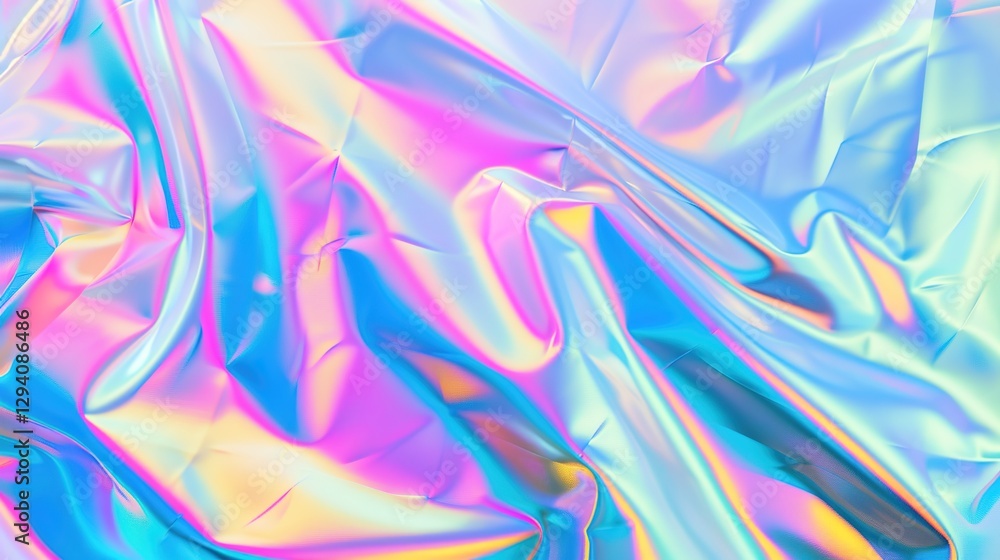 Fototapeta premium Iridescent neon background. Holographic Abstract soft pastel colors backdrop. Hologram Foil Aesthetic. Trendy vaporwave creative gradient