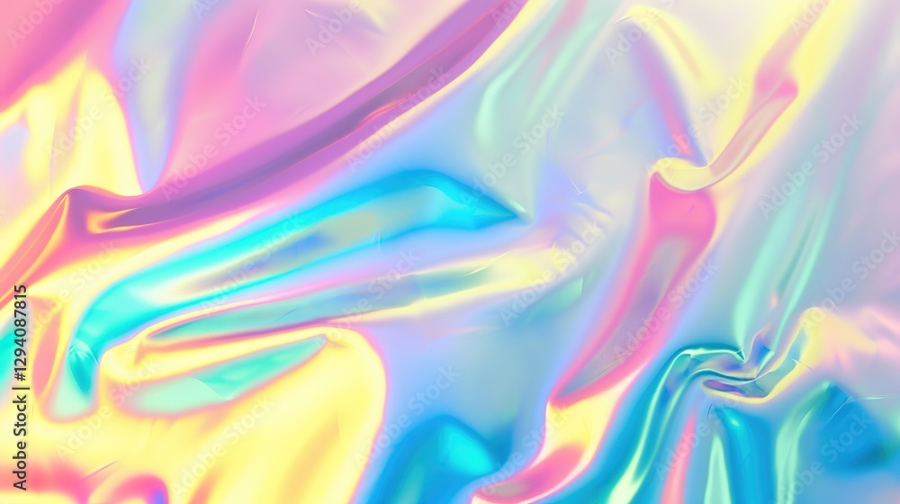 Fototapeta premium Iridescent neon background. Holographic Abstract soft pastel colors backdrop. Hologram Foil Aesthetic. Trendy vaporwave creative gradient