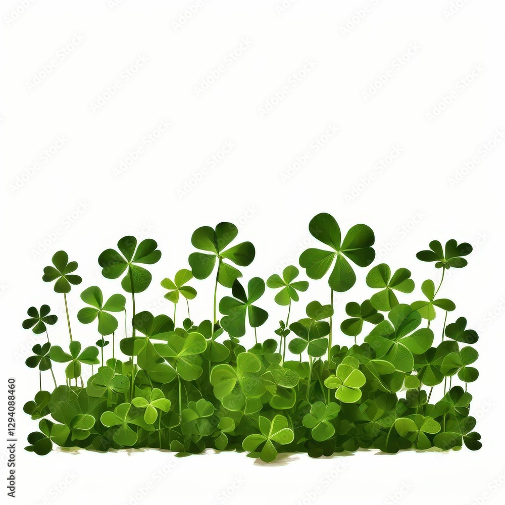 an AI Image Generator, Illustration of Green Clover Leaves on a Gradiented an AI Image Generator, Illustration of Green Clover Leaves on a Gradiented