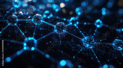 Innovative green hydrogen technology with glowing blue molecules in futuristic energy concept