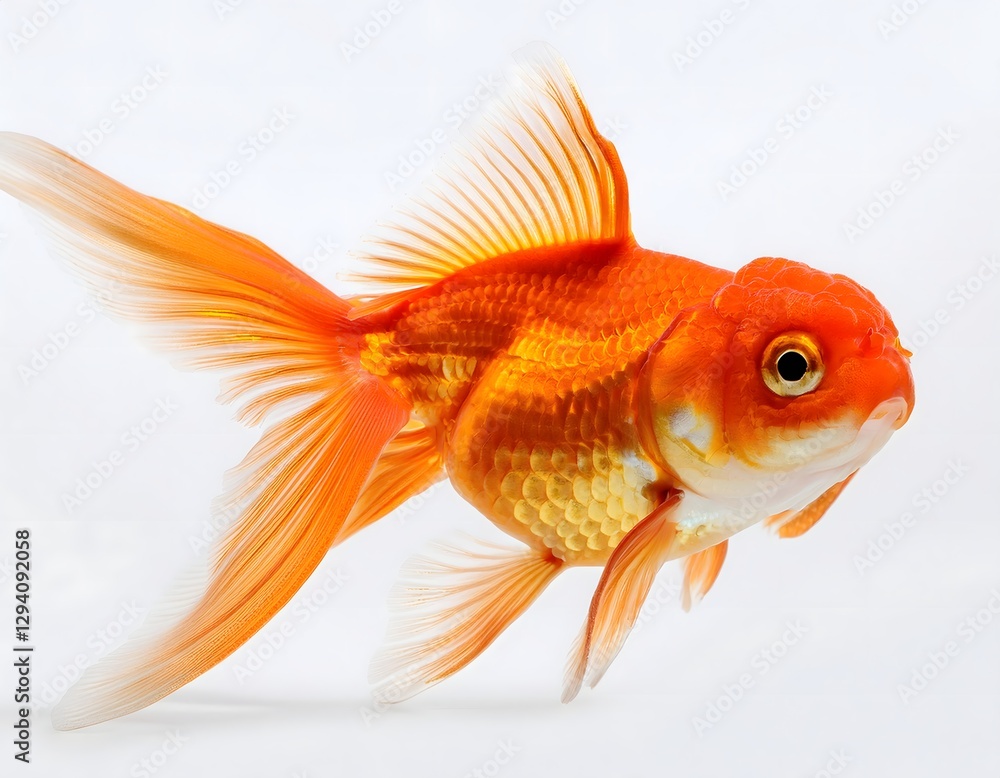Fototapeta premium Vibrant Orange Goldfish Realistic Image