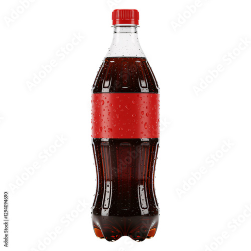 Crisp Plastic Soda Bottle with Red Label