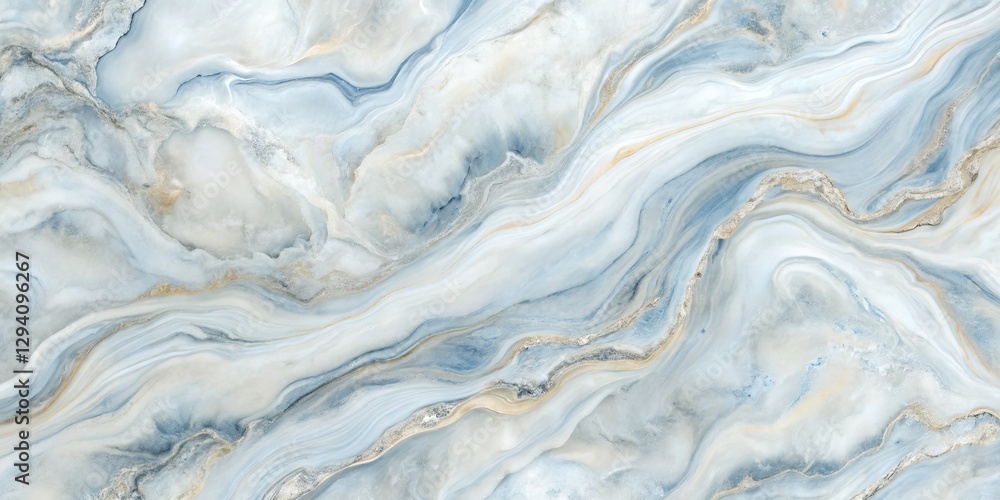 Obraz premium Elegant Abstract Marble Texture with Soft Blue and Cream Veins