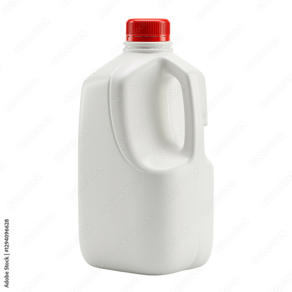 Blank White Plastic Jug with Red Lid, Ready for Branding Blank White Plastic Jug with Red Lid, Ready for Branding