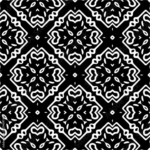 Vector pattern in ornamental style. Black and white color. Simple all over print block for apparel textile, ladies dress, fashion garment, digital wall paper.
