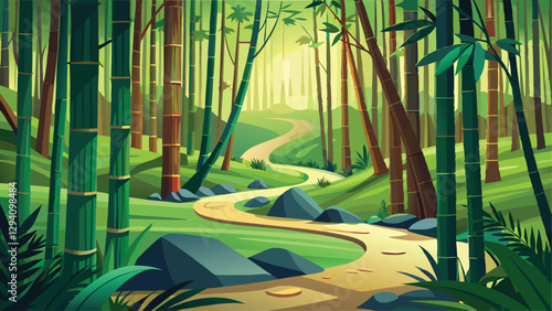 bamboo forest with water